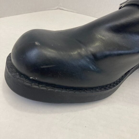 Vintage Chunky Heels Buckle Shoes Loafers Womens 9.5 Goth Punk Grunge Black - Picture 13 of 16